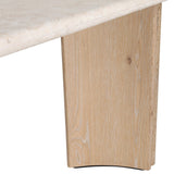 Dovetail Oja Console Table Oak Wood, Oak Veneer and Marble - Natural Wash and Cream