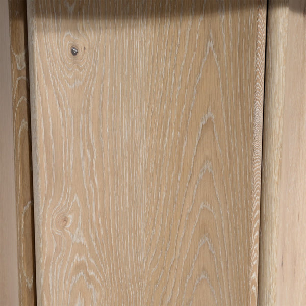 Dovetail Oja Dining Table Oak Wood, Oak Veneer and Marble - Natural Wash and Cream