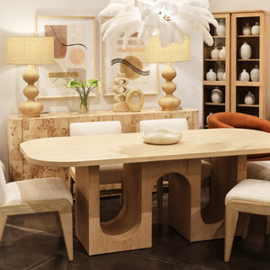 Dovetail June Dining Table Oak Wood and Oak Veneer - Natural 