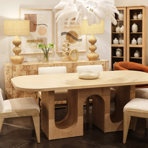 Dovetail June Dining Table Oak Wood and Oak Veneer - Natural 