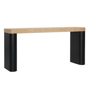 Dovetail Price Console Table Sungkai Wood and Oak Veneer - Black and Natural 