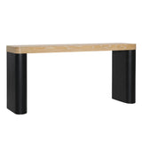 Karina Living Console Table Sungkai Wood and Oak Veneer - Black and Natural