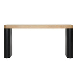 Dovetail Price Console Table Sungkai Wood and Oak Veneer - Black and Natural 