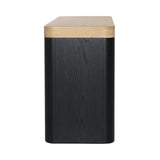 Dovetail Price Console Table Sungkai Wood and Oak Veneer - Black and Natural 