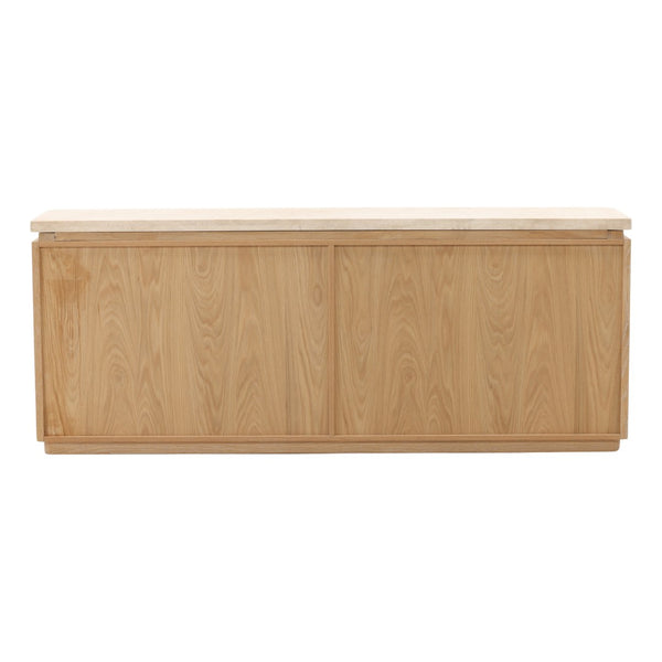 Karina Living Canyon Sideboard Natural Oak with Marble Accent - Elegant Storage for Modern Dining & Living Spaces DOV73015-NATL