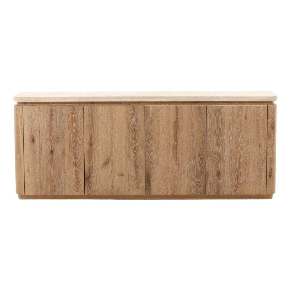 Karina Living Canyon Sideboard Natural Oak with Marble Accent - Elegant Storage for Modern Dining & Living Spaces DOV73015-NATL