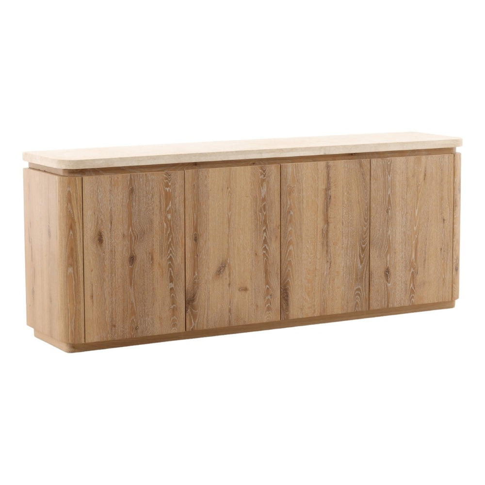 Karina Living Canyon Sideboard Natural Oak with Marble Accent - Elegant Storage for Modern Dining & Living Spaces DOV73015-NATL