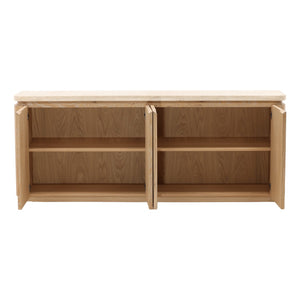 Karina Living Canyon Sideboard Natural Oak with Marble Accent - Elegant Storage for Modern Dining & Living Spaces DOV73015-NATL