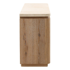 Karina Living Canyon Sideboard Natural Oak with Marble Accent - Elegant Storage for Modern Dining & Living Spaces DOV73015-NATL