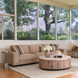 Karina Living Canyon Coffee Table in Natural Wood & Marble – Stylish, Durable Centerpiece for Modern Living Spaces DOV73016-NATL