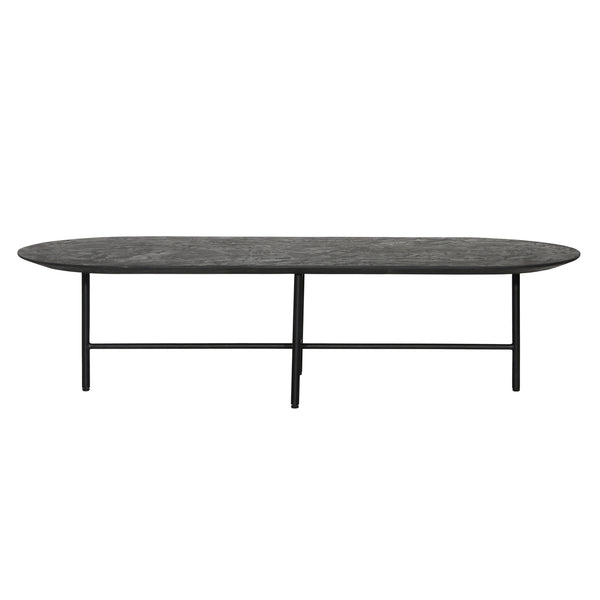 Dovetail Leigh Coffee Table Black Black Micro Cement and Metal DOV74002-BLCK