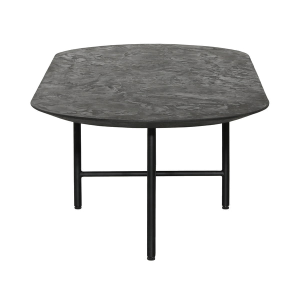 Dovetail Leigh Coffee Table Black Black Micro Cement and Metal DOV74002-BLCK