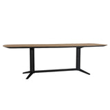 Dovetail Leigh Dining Table Teak Wood and Metal - Natural and Black Base 
