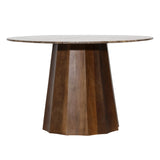 Dovetail Atwell Dining Table Mango Wood and Marble - Medium Brown 