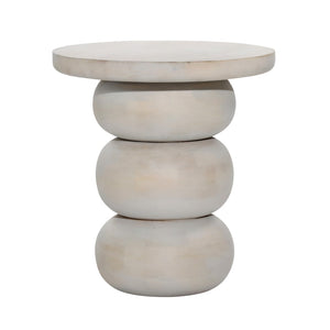 Dovetail Demetra Side Table Mango Wood - Whitewash 