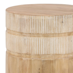 Karina Living Malvina Compact Mango Wood End Table - Natural Finish for Modern & Rustic Decor, Versatile Design DOV75019-NATL
