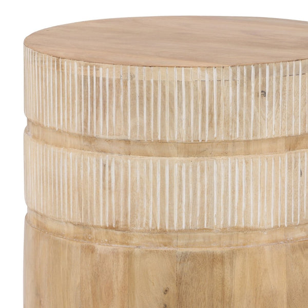 Karina Living Malvina Compact Mango Wood End Table - Natural Finish for Modern & Rustic Decor, Versatile Design DOV75019-NATL