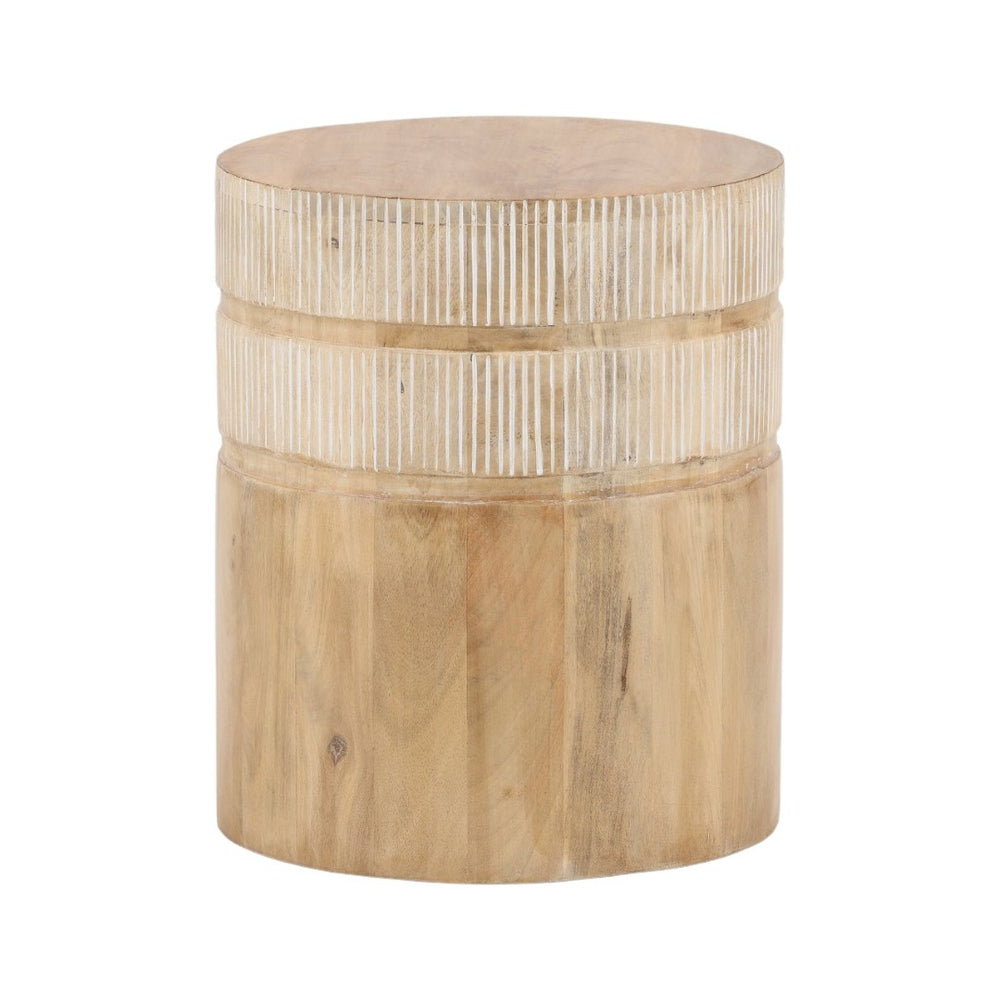 Karina Living Malvina Compact Mango Wood End Table - Natural Finish for Modern & Rustic Decor, Versatile Design DOV75019-NATL