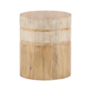 Karina Living Malvina Compact Mango Wood End Table - Natural Finish for Modern & Rustic Decor, Versatile Design DOV75019-NATL