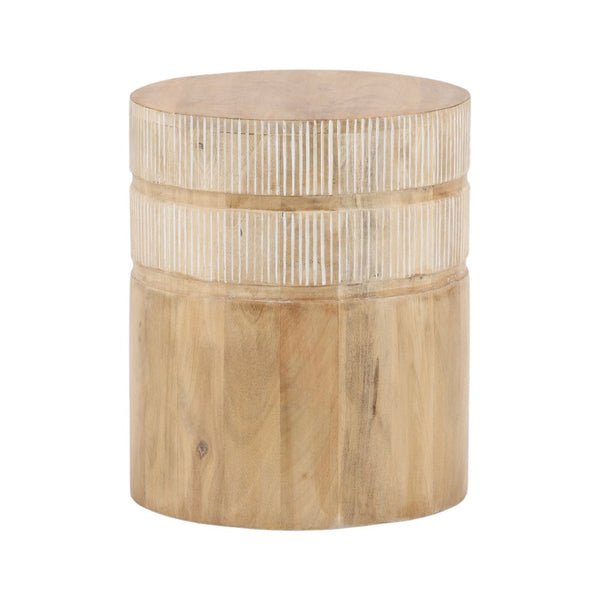 Karina Living Malvina Compact Mango Wood End Table - Natural Finish for Modern & Rustic Decor, Versatile Design DOV75019-NATL