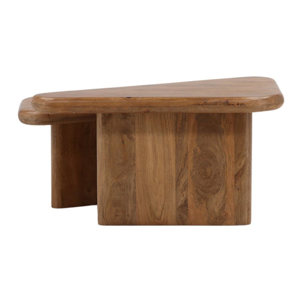 Karina Living Sansa Coffee Table Set of 2 - Stylish Mango Wood Nesting Tables for Modern Living Room Decor DOV75038-BRWN