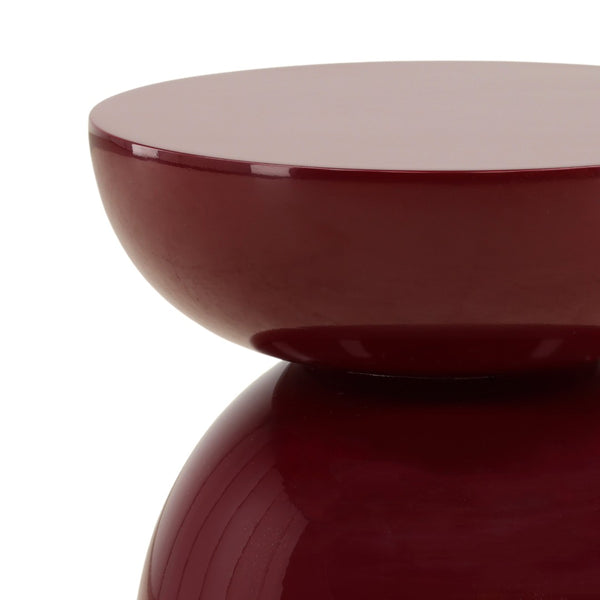 Karina Living Dax Side Table in Rich Burgundy - Modern High-Gloss Wood Accent for Living Rooms & Bedrooms DOV75063-BURG