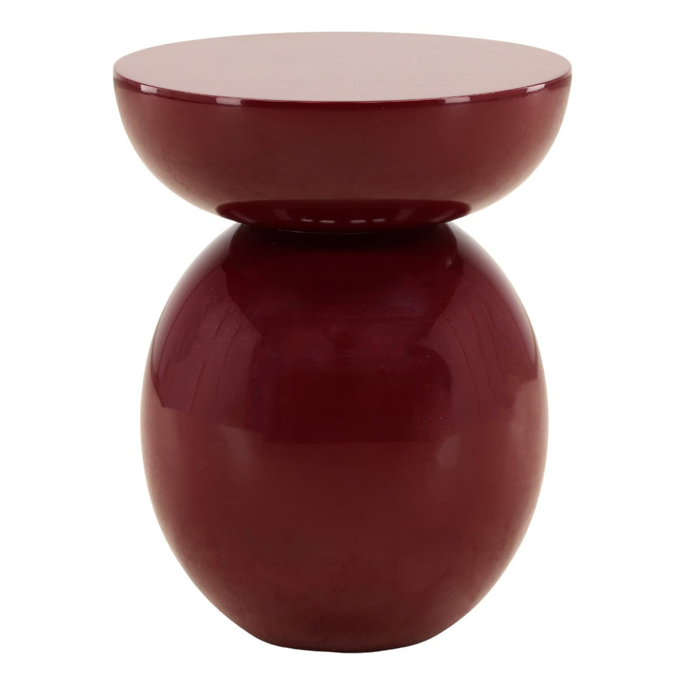 Karina Living Dax Side Table in Rich Burgundy - Modern High-Gloss Wood Accent for Living Rooms & Bedrooms DOV75063-BURG