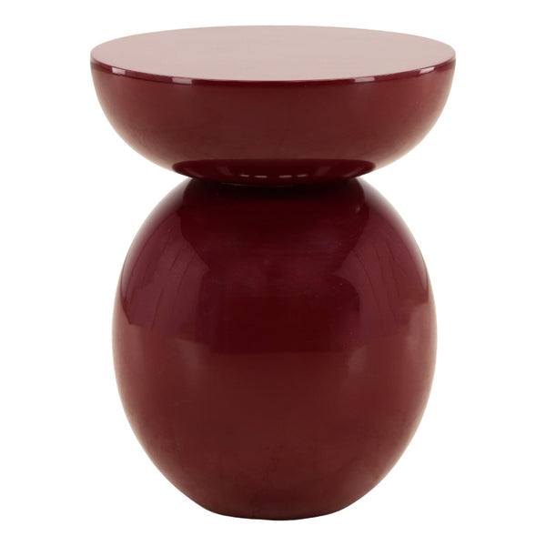 Karina Living Dax Side Table in Rich Burgundy - Modern High-Gloss Wood Accent for Living Rooms & Bedrooms DOV75063-BURG