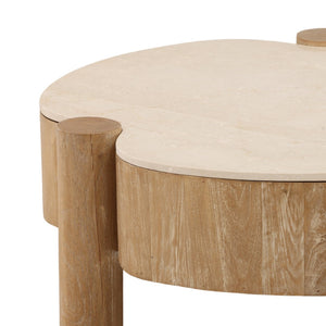 Karina Living Amahle Coffee Table in Natural - Hand-Finished Mango Wood & Botochino Stone for Modern Spaces DOV75070-NATL