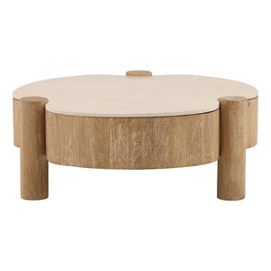 Karina Living Amahle Coffee Table in Natural - Hand-Finished Mango Wood & Botochino Stone for Modern Spaces DOV75070-NATL
