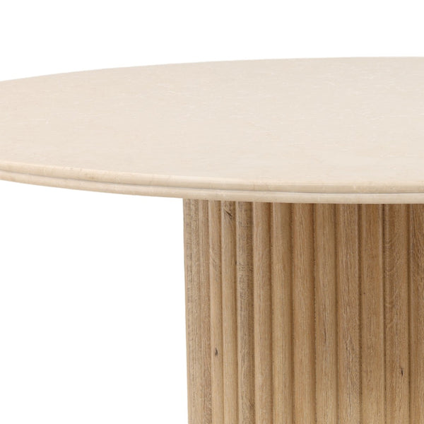 Karina Living Priam Dining Table in Light Natural – Elegant Mango Wood & Botochino Stone for Stylish Gatherings DOV75071-LTNT