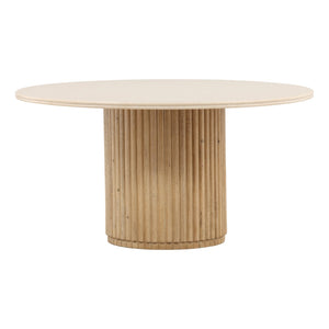 Karina Living Priam Dining Table in Light Natural – Elegant Mango Wood & Botochino Stone for Stylish Gatherings DOV75071-LTNT