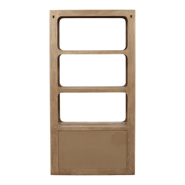 Karina Living Leandra Bookcase in Weathered Natural - Stylish Acacia Wood Storage for Home & Office Spaces DOV76023-NATL