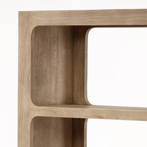 Karina Living Leandra Bookcase in Weathered Natural - Stylish Acacia Wood Storage for Home & Office Spaces DOV76023-NATL