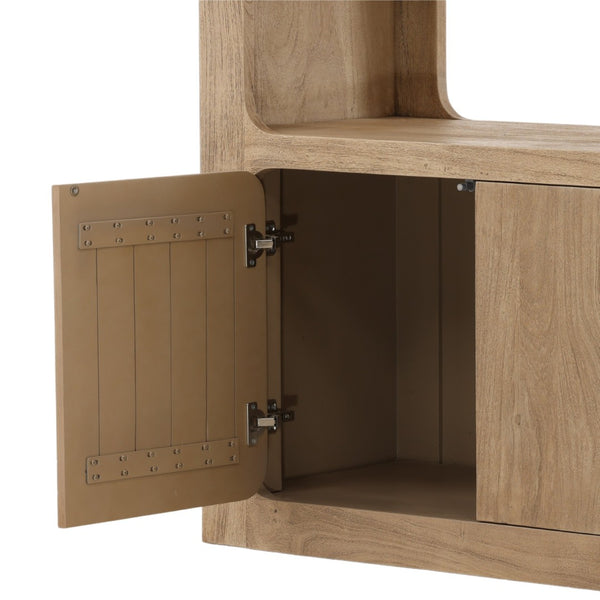 Karina Living Leandra Bookcase in Weathered Natural - Stylish Acacia Wood Storage for Home & Office Spaces DOV76023-NATL