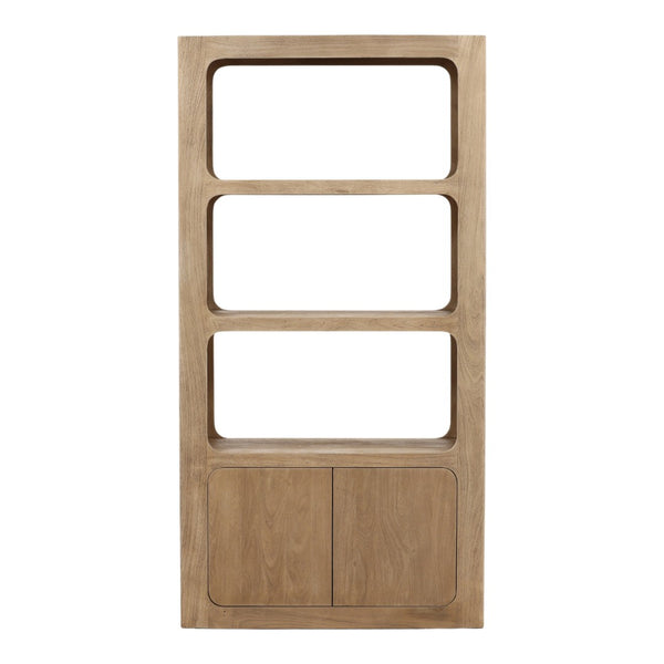 Karina Living Leandra Bookcase in Weathered Natural - Stylish Acacia Wood Storage for Home & Office Spaces DOV76023-NATL