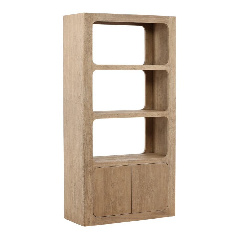 Karina Living Leandra Bookcase in Weathered Natural - Stylish Acacia Wood Storage for Home & Office Spaces DOV76023-NATL