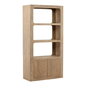 Karina Living Leandra Bookcase in Weathered Natural - Stylish Acacia Wood Storage for Home & Office Spaces DOV76023-NATL