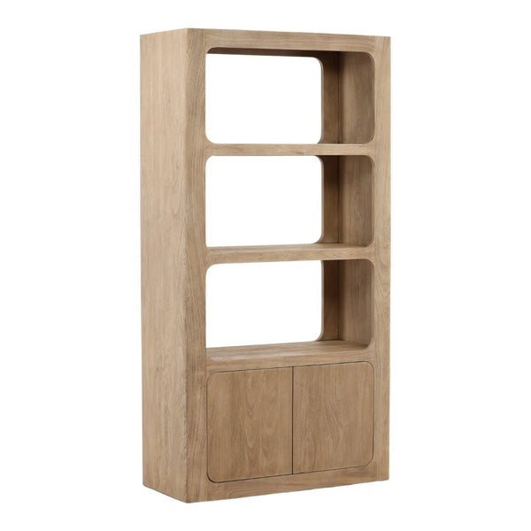 Karina Living Leandra Bookcase in Weathered Natural - Stylish Acacia Wood Storage for Home & Office Spaces DOV76023-NATL