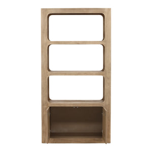 Karina Living Leandra Bookcase in Weathered Natural - Stylish Acacia Wood Storage for Home & Office Spaces DOV76023-NATL