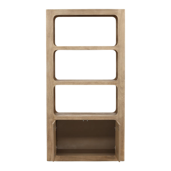 Karina Living Leandra Bookcase in Weathered Natural - Stylish Acacia Wood Storage for Home & Office Spaces DOV76023-NATL