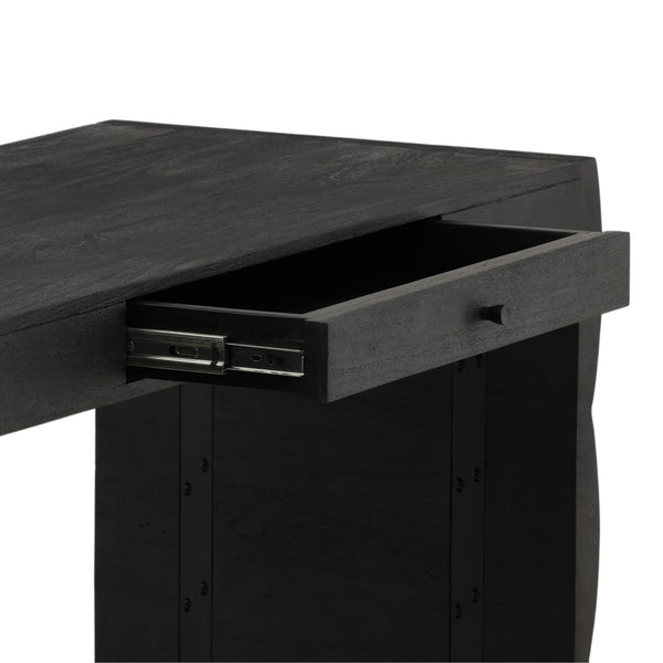 Karina Living Natassia Desk Black - Stylish Acacia Wood Workstation for Home Office & Modern Living Spaces DOV76034-BLCK