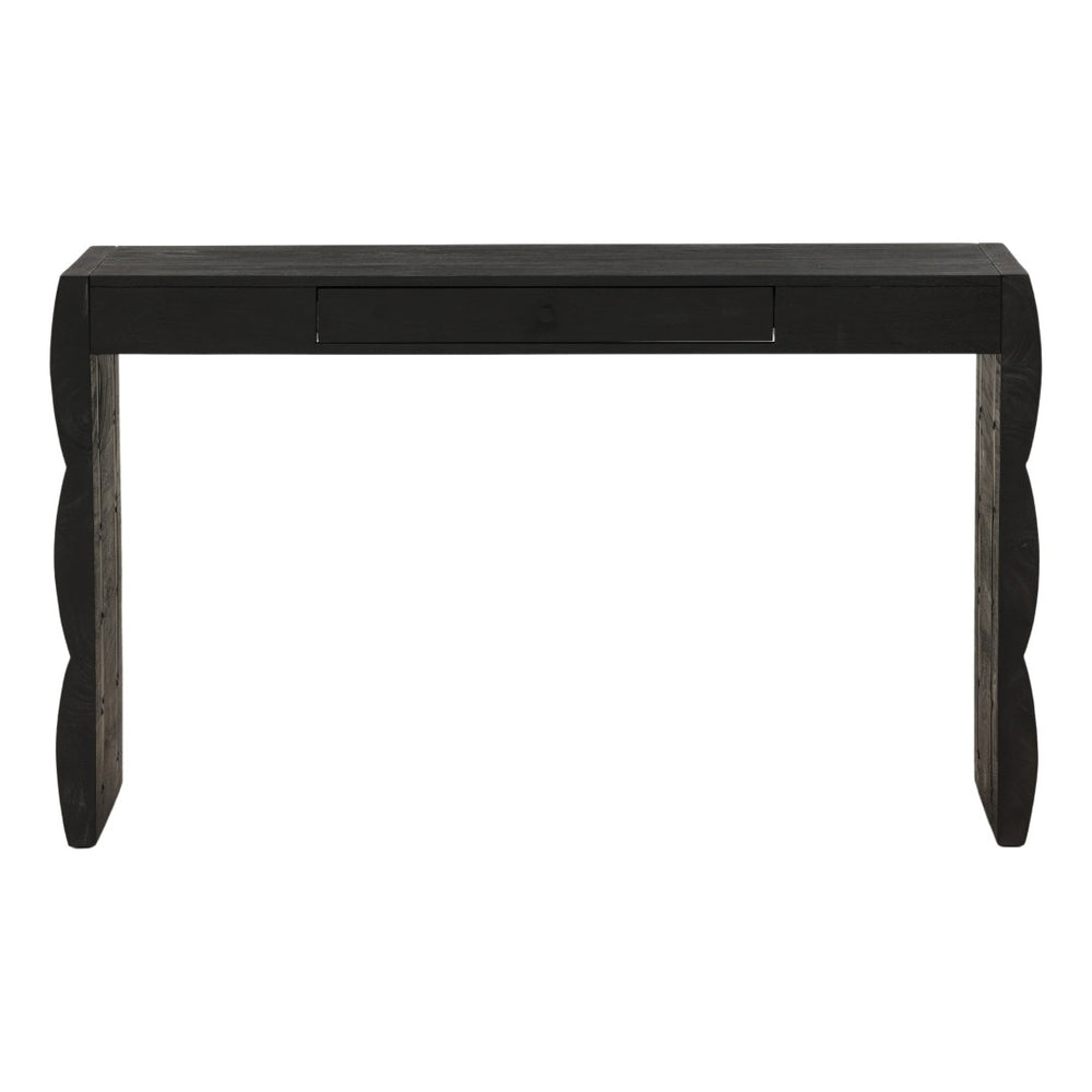 Karina Living Natassia Desk Black - Stylish Acacia Wood Workstation for Home Office & Modern Living Spaces DOV76034-BLCK