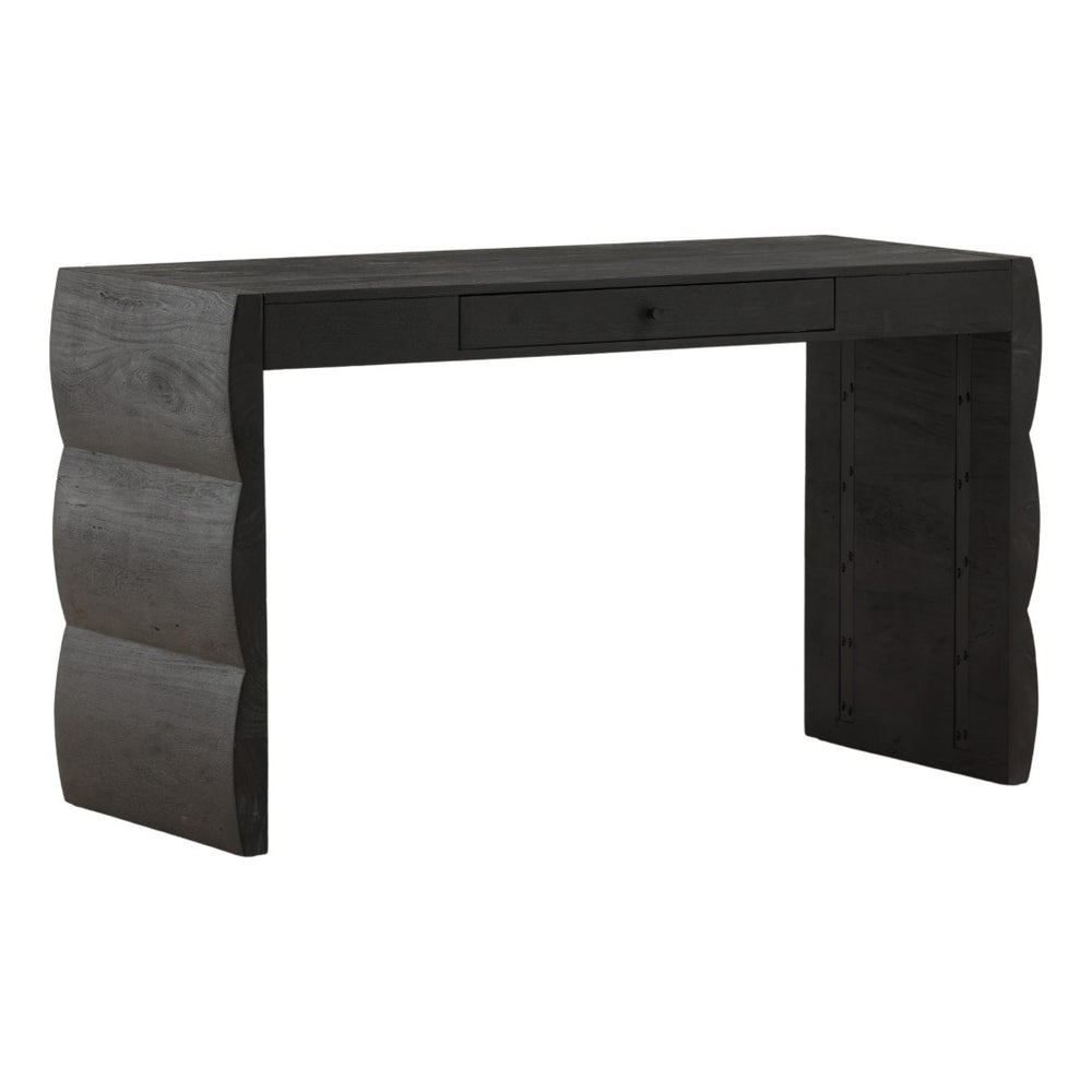 Karina Living Natassia Desk Black - Stylish Acacia Wood Workstation for Home Office & Modern Living Spaces DOV76034-BLCK