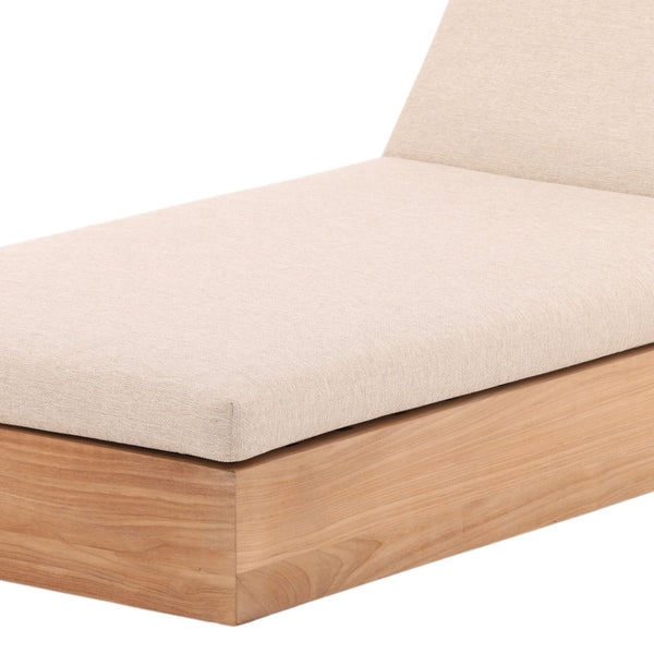 Karina Living Darlene Outdoor Chaise Lounge in Sand - Stylish Teak Frame, Weather-Resistant Fabric, Easy Care DOV7714-SAND