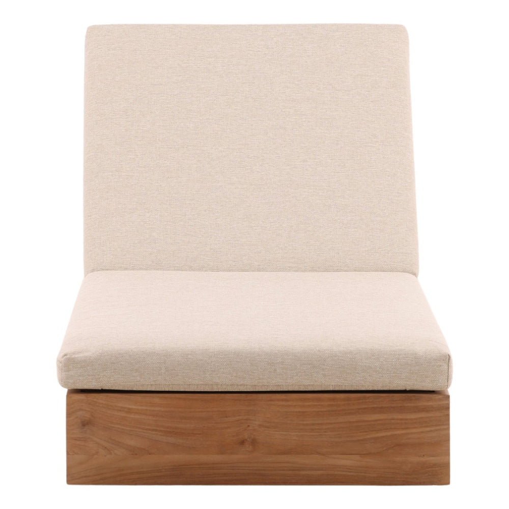 Karina Living Darlene Outdoor Chaise Lounge in Sand - Stylish Teak Frame, Weather-Resistant Fabric, Easy Care DOV7714-SAND