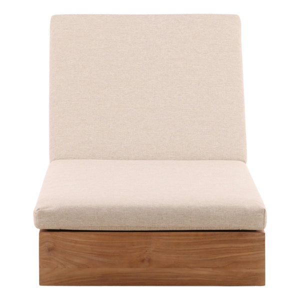 Karina Living Darlene Outdoor Chaise Lounge in Sand - Stylish Teak Frame, Weather-Resistant Fabric, Easy Care DOV7714-SAND