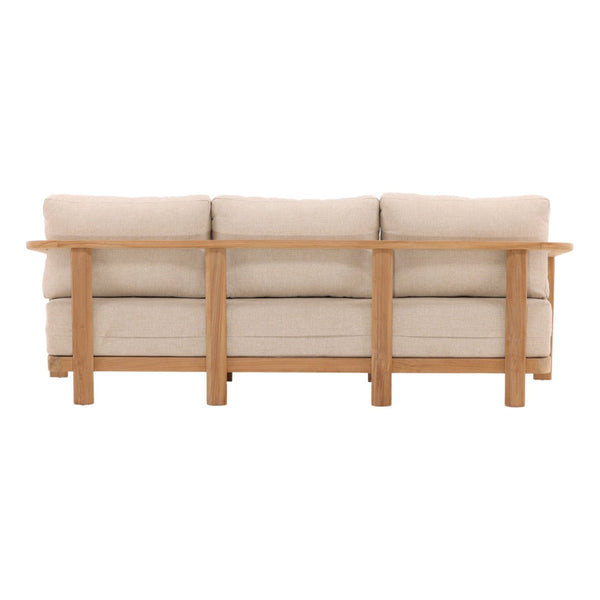 Karina Living Redford Outdoor Sofa in Sand - Stylish Teak Frame with UV-Resistant Olefin Fabric for Ultimate Comfort DOV7722-SAND