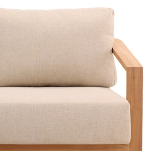 Karina Living Redford Outdoor Sofa in Sand - Stylish Teak Frame with UV-Resistant Olefin Fabric for Ultimate Comfort DOV7722-SAND