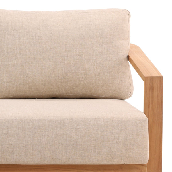 Karina Living Redford Outdoor Sofa in Sand - Stylish Teak Frame with UV-Resistant Olefin Fabric for Ultimate Comfort DOV7722-SAND